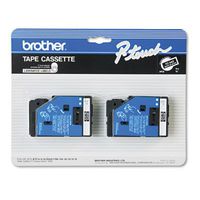 BROTHER BR PT6 TC Tape - 2-PK WHT/BLK 3/8amp;quot; (TC34Z) -