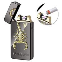 Kivors USB Rechargeable Flameless Electronic Dual Pulse Arc Cigarette Lighter Belief, Black