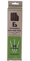 Zilchables 50-Count Compostable Brown Straws, 7.5-Inch