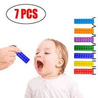 ZZYYZZ Sensory Chew Necklace, Silicone Chew Toys, for Autism, Biting and Teething Kids 7Pcs