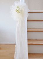 10 pcs Ivory TULLE NET WEDDING PEW BOWS BRIDAL DECOARTION