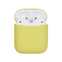 Sikye Earphone Carrying Case,Soft Silicone Protective Cover Travel Cute Box Slim Form Fitting Minimalistic Design for AirPods Charging Case (Yellow)