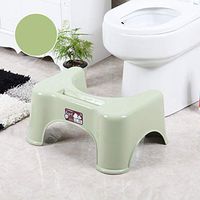 DULPLAY Bathroom Squatting Toilet Stool, Fits All Toilets Squat aid Stool Anti-Slip Comfortable Nature for Potty Assistance-Green 47x38x21cm(19x15x8inch)
