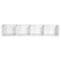 POCREATION Modern Wall Mount CD/DVD Storage Shelf,Display Shelf CDs/DVDs Organizer Storage Rack Wooden Unit 4 Cases(White)