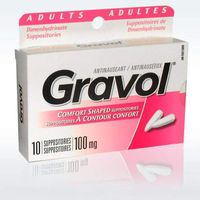 Gravol Suppositories Antinauseant for NAUSEA, VOMITING, DIZZINESS & MOTION SICKNESS - Contains 10 Suppositories