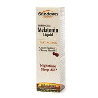 Sundown Naturals Sublingual Melatonin Liquid, Cherry 2 fl oz (59 ml) Pack of 4