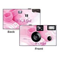 5 Baby Girl Booties Disposable Cameras, Baby Shower, Single use, Flash WM-51094-C