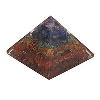 Seven Chakra Orgone Pyramid for Feng Shui Chakra Balancing Crystal Energy Generator Reiki Healing EMF Protection Aura Cleansing Spiritual Gift Home Office Decor Size: 1.5-2 Inch