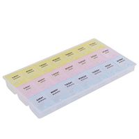 uxcell Plastic 3 Row 21 Slots Weekly Capsules Pill Tablet Storage Case Box