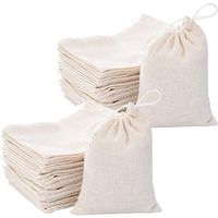Tatuo 200 Pack Cotton Muslin Bags Burlap Bags Sachet Bag Multipurpose Drawstring Bags for Tea Jewelry Wedding Party Favors Storage (3 x 4 Inches)