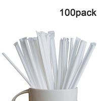 [100 pack]Biodegradable Paper Straws，Strong Enough for Both Hot and Cold Drinks, Wave Patterns Drinking Straws，Eco-Friendly，Value Pack Bulk with for Party Supplies | Birthday | Wedding | DIY(WHITE)