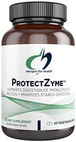 Designs for Health ProtectZyme - Digesive Enzymes for Gluten, Dairy, Soy + Egg Protein with Peptidase Complex + Synetrim CQ (60 Capsules)