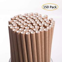 Biodegradable Paper Straws Bulk Dye Free Kraft Paper Drinking Straws for Juices,Shakes,Smoothies,Cake Pops,Baby Showers,Parties Supplies Decorations 150 Pack