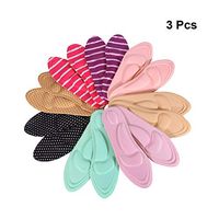 LUOEM 4D Massage Insoles Decompression High Elasticity Damping Sponge Pad Free to Cut 33-37 3 Pairs (Random Color)