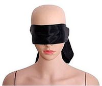 1PCS Black Ribbon Hide And Seek Eye Shade Blindfold Eye Mask Band Blinder Sleep Masks Handcuffs Neck Strap Long Binding Belt For Women Man Couple Covered Eyes