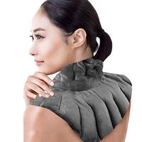 Heating Pad for Neck and Shoulders with Aromatherapy Herbs | Microwavable Wrap for Heat Therapy Pain Relief | Reusable Weighted Hot/Cold Pack | Eases Soreness, Anxiety, Headache (Grey)