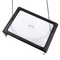 A4 Full Page Magnifier 3X Lens 3 LED Lighted Magnifying Glass with Neck Cord Handle Free Loupe with Flip Out Leg for Low Vision Seniors Kids Macular Degeneration Crafts Jewelry Soldering Inspection