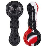 Unbreakable Indestructible Silicone Honey Straws with Clean Cover Decorative Bowls Inside Easy to Clean(2 Pack Black/red)