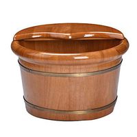 ANHPI Foot Bath Barrel Wooden Foot Basin Health Massage Insulation Cedar Foot Tub (37 24cm),A-37cm24cm