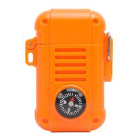 UST Wayfinder Lighter, Orange, with Piezo-Electric Ignition and Built-In Compass for Backpacking, Hunting and Hiking