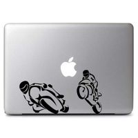 Two Motorcycle Vinyl Decal Sticker for MacBook Air-Pro Laptop Dell HP Car Window