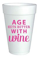 Foam Cups Set of 20 - Age Gets Better with Wine