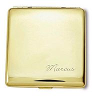 Personalized Double Sided Gold Cigarette Case Engraved Free - Ships from USA