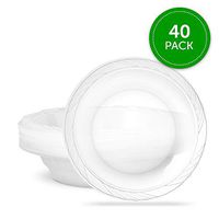 Plasticpro 18 ounce Premium Heavy Weight Crystal Clear Disposable Plastic Party Bowls Pack of 40