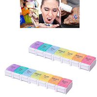 Weekly Pill Organizer BPA Travel 7 Day Pill Box Case with Spring Assisted Large Compartments to Hold Vitamins, Supplements, Medication