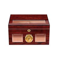 Hongyushanghang Cigar Box, Natural Cedar Cigar Humidor Travel Portable Cigar Box Can Store 100 Cigars, Cigar Humidor for Cigars and Cigar Accessories - Red Pine Grain, Experience Thin