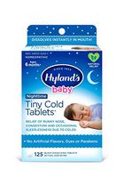 Baby Cold Medicine Nighttime Tablets, Infant Cold and Cough Medicine, Decongestant, Hyland's Tiny Cold, Natural Relief of Common Cold Symptoms, 125 Quick-Dissolving Tablets