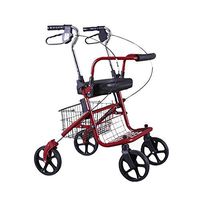 LJHHH Lightweight Folding Four Wheel Rollator Walker,with Adjustable Height Basket and Tray Walking Mobility Aid,Easy to Manoeuvre