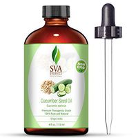 SVA Organics Cucumber Seed Carrier Oil with Pleasant Aroma of Cucumber Natural Fragrance-118 ml (4 fl. oz.) Natural For Nourished Skin, Hair Growth, Aromatherapy & Spa
