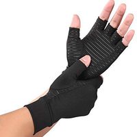 NEWBIT Copper Compression Arthritis Gloves - Fingerless Sports Fit Glove for Rheumatoid, Osteoarthritis, Carpal Tunnel, Computer Typing (Medium)