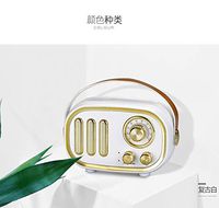 Del CID F01 Wireless Bluetooth Retro Speaker Speaker, Portable with FM Radio, Built-in Mic for Hands-Free Phone Call, 4 to 5 Hrs Playtime, TF Card, USB & Aux Line-in Support for Apple/Android, White