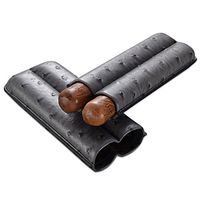 CIGARLOONG Leather Cigar Travel Case Cigar Accessories（Color：Black）