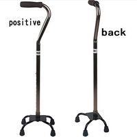 Quad Cane Walking Stick for Men and Women Lightweight Adjustable Staff Four Prong Sturdy Aluminum Travel Aid 4 Tip