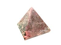 Jet Energized Rhodonite Pyramid Stone India Handcrafted 2 inch Approx. A++ Crystal Pouch Stress Relief 40 Page Jet International Crystal Therapy Booklet Gemstone Image is JUST A Reference