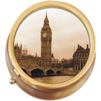 Big Ben London Brass Round Pill Box