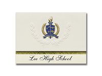 Signature Announcements Lee High School (Midland, TX) Graduation Announcements, Presidential style, Elite package of 25 with Gold & Blue Metallic Foil seal