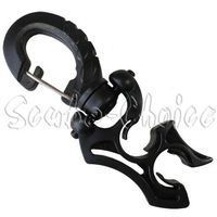 Scuba Choice Scuba Diving Double Hose Holder with Clip, Black