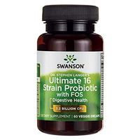Swanson Probiotic with Prebiotic FOS Dr. Stephen Langer's Formula Digestive Support 16-Strain Supplement 3.2 Billion CFU 60 Capsules