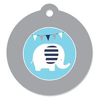 Blue Elephant - Boy Baby Shower or Birthday Party Favor Gift Tags (Set of 20)