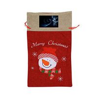 VAbBUQBWUQ Fashion Picture Element Santa Clause Drawstring Candy Goody Toy Gift Stocking Bag Holiday Wrapping Party Favors Presents Decorations