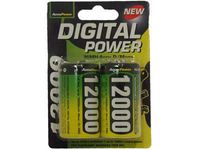 2 X D 12000 Mah Nimh Accupower Rechargeable Batteries (No Memory Effect)