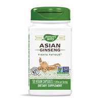 Nature's Way Premium Herbal Asian Ginseng, 1,120 mg per serving, 50 Capsules (Packaging May Vary)