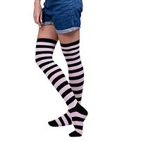 Long Socks, Sacow Women Striped Sock Thigh High Sock Over The Knee Casual Socks (F)