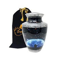 Exquisiteurns Picturesque Cremation Urn - Adult Cremation Urn - Handcrafted Funeral Urn for Ashes - Metal Cremation Urn - Great Deal Free Velvet Bag (Soul Galaxy)