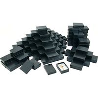 100 Black Stripe Cotton Filled Jewelry Gift Box 3 1/4"