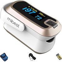 MIBEST Luxury Gold Dual Color OLED Finger Pulse Oximeter - Blood Oxygen Saturation Monitor with Color OLED Screen Display and Included Batteries - O2 Saturation Monitor